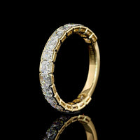 14K Yellow Gold 3/4 Eternity Band with Half Bezel Set Asscher Cut Lab Diamonds - 1.93 Carats Total Diamond Weight - Covaloro Fine Jewelry