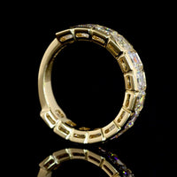 14K Yellow Gold 3/4 Eternity Band with Half Bezel Set Asscher Cut Lab Diamonds - 3.96 Carats Total Diamond Weight - Covaloro Fine Jewelry