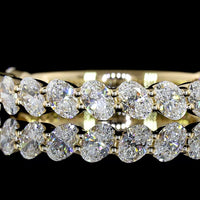 14K Yellow Gold 3/4 Eternity Band with Inclined Prong Set Oval Cut Lab Diamonds - 1.07 Carat Total Diamond Weight - Covaloro Fine Jewelry