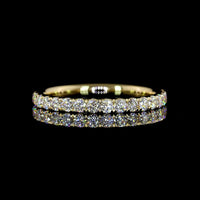 14K Yellow Gold 3/4 Eternity Band with Micro-Pave Set Round Lab Diamonds - 0.54 Carat Total Weight (E-F Color, VS Clarity) - Covaloro Fine Jewelry