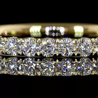 14K Yellow Gold 3/4 Eternity Band with Micro-Pave Set Round Lab Diamonds - 0.54 Carat Total Weight (E-F Color, VS Clarity) - Covaloro Fine Jewelry