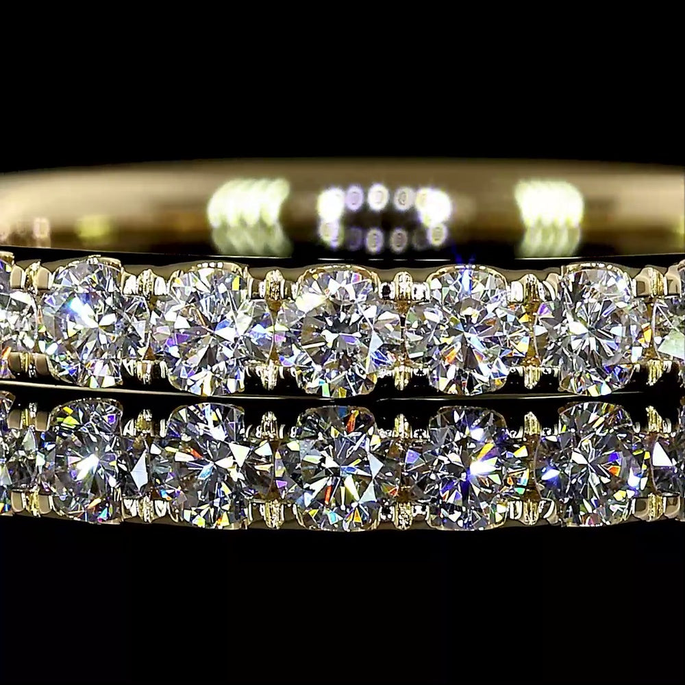 14K Yellow Gold 3/4 Eternity Band with Micro-Pave Set Round Lab Diamonds - 0.54 Carat Total Weight (E-F Color, VS Clarity) - Covaloro Fine Jewelry