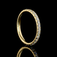 14K Yellow Gold 3/4 Eternity Band with Micro-Pave Set Round Lab Diamonds - 0.54 Carat Total Weight (E-F Color, VS Clarity) - Covaloro Fine Jewelry