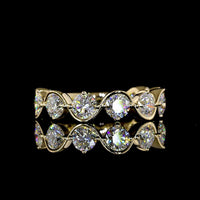 14K Yellow Gold 3/4 Eternity Band with Nine Round Brilliant Cut Lab Diamonds - 2.24 Carats Total Diamond Weight - Covaloro Fine Jewelry