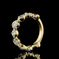 14K Yellow Gold 3/4 Eternity Band with Nine Round Brilliant Cut Lab Diamonds - 2.24 Carats Total Diamond Weight - Covaloro Fine Jewelry