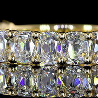 14K Yellow Gold 3/4 Eternity Band with North-South Antique Cushion Cut Lab Diamonds - 2.10 Carats Total Diamond Weight - Covaloro Fine Jewelry