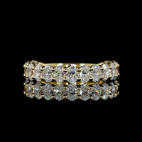 14K Yellow Gold 3/4 Eternity Band with North-South Oval Cut Lab Diamonds - 1.66 Carat Total Weight - Covaloro Fine Jewelry