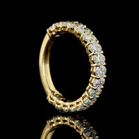 14K Yellow Gold 3/4 Eternity Band with North-South Oval Cut Lab Diamonds - 1.66 Carat Total Weight - Covaloro Fine Jewelry