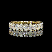 14K Yellow Gold 3/4 Eternity Band with North-South Oval Cut Lab Diamonds - 1.89 Carats Total Diamond Weight - Covaloro Fine Jewelry