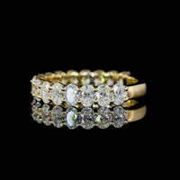 14K Yellow Gold 3/4 Eternity Band with North-South Oval Cut Lab Diamonds - 1.89 Carats Total Diamond Weight - Covaloro Fine Jewelry