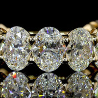 14K Yellow Gold 3/4 Eternity Band with North-South Oval Cut Lab Diamonds - 5.57 Carats Total Diamond Weight - Covaloro Fine Jewelry
