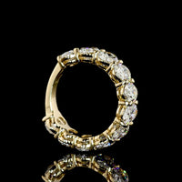 14K Yellow Gold 3/4 Eternity Band with North-South Oval Cut Lab Diamonds - 5.57 Carats Total Diamond Weight - Covaloro Fine Jewelry