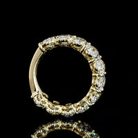 14K Yellow Gold 3/4 Eternity Band with North-South Oval Cut Lab Diamonds (E-F VVS2) - 6.35 Total Carat Weight - Covaloro Fine Jewelry