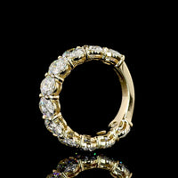14K Yellow Gold 3/4 Eternity Band with North-South Oval Cut Lab Diamonds (E-F VVS2) - 6.35 Total Carat Weight - Covaloro Fine Jewelry