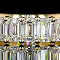 14K Yellow Gold 3/4 Eternity Band with North-South Prong Set Emerald Cut Lab Diamonds - 3.10 Total Carat Weight - Covaloro Fine Jewelry