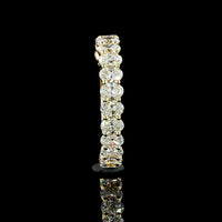 14K Yellow Gold 3/4 Eternity Band with North-South Prong Set Oval Cut Lab Diamonds - 17 Stones, 1.69 Carats Total Diamond Weight, E-F Color VS Clarity - Covaloro Fine Jewelry