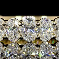 14K Yellow Gold 3/4 Eternity Band with North-South Prong Set Oval Cut Lab Diamonds - 2.02 Carat Total Weight, E-F Color VS Clarity - Covaloro Fine Jewelry