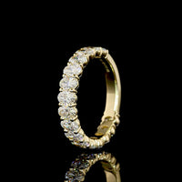 14K Yellow Gold 3/4 Eternity Band with North-South Prong Set Oval Cut Lab Diamonds - 2.02 Carat Total Weight, E-F Color VS Clarity - Covaloro Fine Jewelry