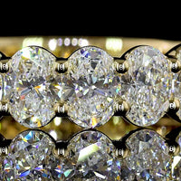 14K Yellow Gold 3/4 Eternity Band with North-South Prong Set Oval Cut Lab Diamonds - 2.60 Carat Total Diamond Weight - Covaloro Fine Jewelry