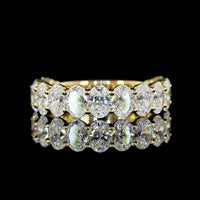 14K Yellow Gold 3/4 Eternity Band with North-South Prong Set Oval Lab Diamonds - 2.94 Carat Total Weight, E-F Color, VS Clarity - Covaloro Fine Jewelry