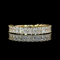 14K Yellow Gold 3/4 Eternity Band with North-South Prong Set Radiant Cut Lab Diamonds - 1.60 Carat Total Diamond Weight - Covaloro Fine Jewelry