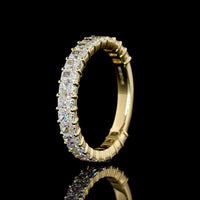 14K Yellow Gold 3/4 Eternity Band with North-South Prong Set Radiant Cut Lab Diamonds - 1.80 Carat Total Weight - Covaloro Fine Jewelry