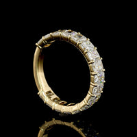14K Yellow Gold 3/4 Eternity Band with North-South Prong Set Radiant Cut Lab Diamonds - 3.21 Carat Total Weight, E-F Color, VS1 Clarity - Covaloro Fine Jewelry