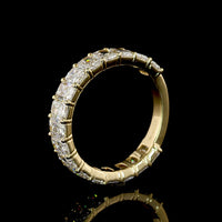 14K Yellow Gold 3/4 Eternity Band with North-South Prong Set Radiant Cut Lab Diamonds - 3.21 Carat Total Weight, E-F Color, VS1 Clarity - Covaloro Fine Jewelry