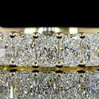 14K Yellow Gold 3/4 Eternity Band with North-South Prong Set Radiant Cut Natural Diamonds - 2.08 Carat Total Diamond Weight - Covaloro Fine Jewelry
