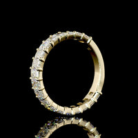 14K Yellow Gold 3/4 Eternity Band with North-South Prong Set Radiant Cut Natural Diamonds - 2.08 Carat Total Diamond Weight - Covaloro Fine Jewelry