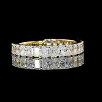 14K Yellow Gold 3/4 Eternity Band with North-South Set Radiant Cut Lab Diamonds - 1.76 Carats Total Diamond Weight - Covaloro Fine Jewelry
