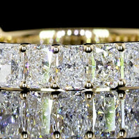 14K Yellow Gold 3/4 Eternity Band with North-South Set Radiant Cut Lab Diamonds - 1.76 Carats Total Diamond Weight - Covaloro Fine Jewelry