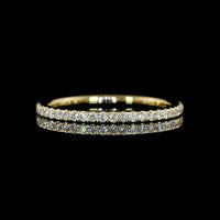 14K Yellow Gold 3/4 Eternity Band with Pave Set Round Lab Diamonds - 0.25 Carat Total Diamond Weight, E-F Color VS2 Clarity - Covaloro Fine Jewelry
