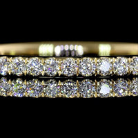 14K Yellow Gold 3/4 Eternity Band with Pave Set Round Lab Diamonds - 0.25 Carat Total Diamond Weight, E-F Color VS2 Clarity - Covaloro Fine Jewelry
