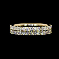 14K Yellow Gold 3/4 Eternity Band with Pave Set Round Lab Diamonds - 0.42 Carat Total Weight - Covaloro Fine Jewelry