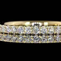 14K Yellow Gold 3/4 Eternity Band with Pave Set Round Lab Diamonds - 0.42 Carat Total Weight - Covaloro Fine Jewelry