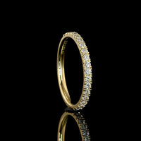 14K Yellow Gold 3/4 Eternity Band with Pave Set Round Lab Diamonds - 0.42 Carat Total Weight - Covaloro Fine Jewelry