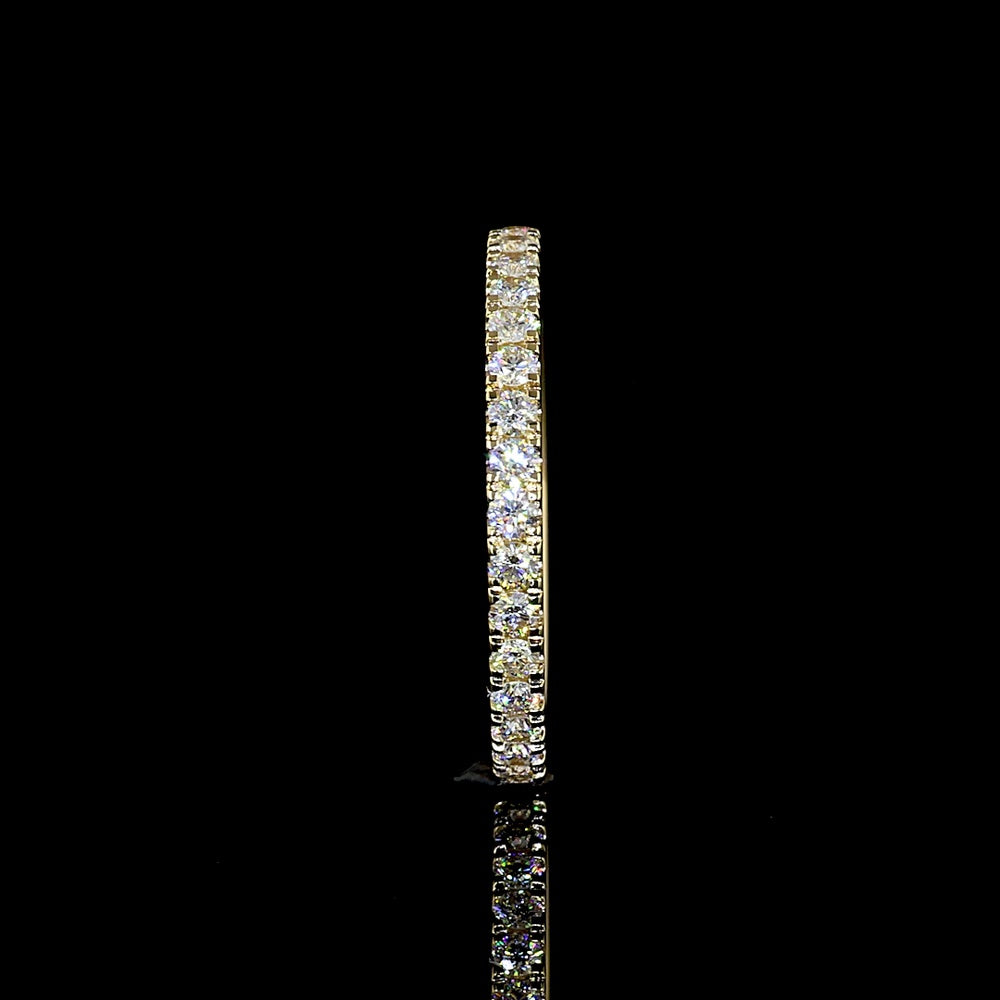 14K Yellow Gold 3/4 Eternity Band with Pave Set Round Lab Diamonds - 0.42 Carat Total Weight - Covaloro Fine Jewelry