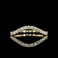14K Yellow Gold 3/4 Eternity Band with Pavé Set Round Lab-Grown Diamonds - 0.42 Carat Total Weight - Covaloro Fine Jewelry