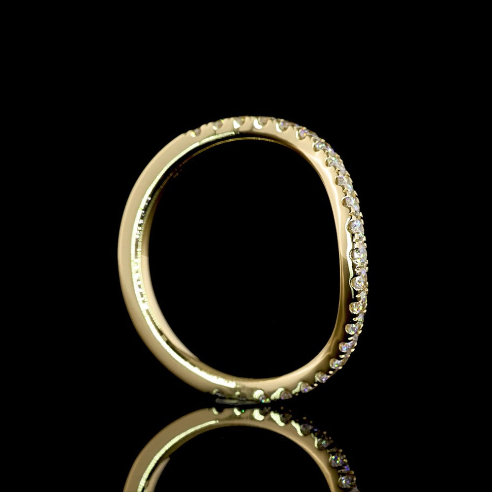 14K Yellow Gold 3/4 Eternity Band with Pavé Set Round Lab-Grown Diamonds - 0.42 Carat Total Weight - Covaloro Fine Jewelry