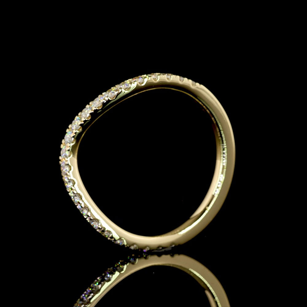 14K Yellow Gold 3/4 Eternity Band with Pavé Set Round Lab-Grown Diamonds - 0.42 Carat Total Weight - Covaloro Fine Jewelry