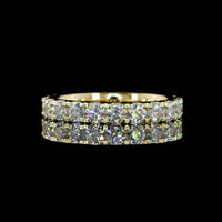 14K Yellow Gold 3/4 Eternity Band with Pave Set Round Lab Grown Diamonds - 1.48 Carats Total Diamond Weight - Covaloro Fine Jewelry