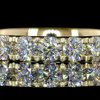 14K Yellow Gold 3/4 Eternity Band with Pave Set Round Lab Grown Diamonds - 1.48 Carats Total Diamond Weight - Covaloro Fine Jewelry