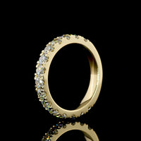 14K Yellow Gold 3/4 Eternity Band with Pave Set Round Lab Grown Diamonds - 1.48 Carats Total Diamond Weight - Covaloro Fine Jewelry