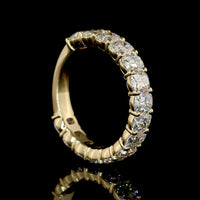 14K Yellow Gold 3/4 Eternity Band with Prong Set Antique Cushion Cut Lab Diamonds - 3.17 Carat Total Diamond Weight - Covaloro Fine Jewelry