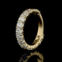 14K Yellow Gold 3/4 Eternity Band with Prong Set Antique Cushion Cut Lab Diamonds - 3.17 Carat Total Diamond Weight - Covaloro Fine Jewelry