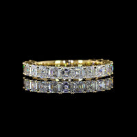 14K Yellow Gold 3/4 Eternity Band with Prong-Set Asscher Cut Lab Diamonds - 1.83 Carat Total Weight - Covaloro Fine Jewelry