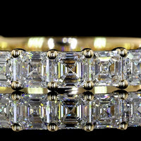 14K Yellow Gold 3/4 Eternity Band with Prong-Set Asscher Cut Lab Diamonds - 1.83 Carat Total Weight - Covaloro Fine Jewelry