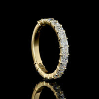 14K Yellow Gold 3/4 Eternity Band with Prong-Set Asscher Cut Lab Diamonds - 1.83 Carat Total Weight - Covaloro Fine Jewelry