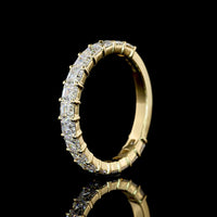 14K Yellow Gold 3/4 Eternity Band with Prong-Set Asscher Cut Lab Diamonds - 1.83 Carat Total Weight - Covaloro Fine Jewelry